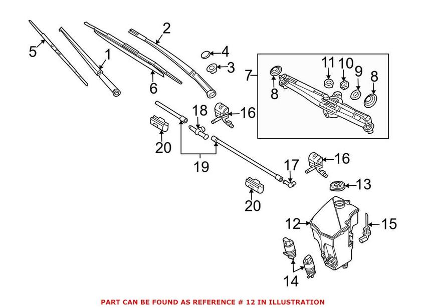 BMW Windshield Washer Reservoir 61663403211